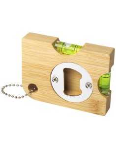 Apribottiglie in bambù con livella Levo 