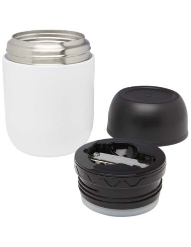 Portavivande in acciaio inossidabile riciclato a doppia parete da 480 ml con cucchiaio pieghevole Supo