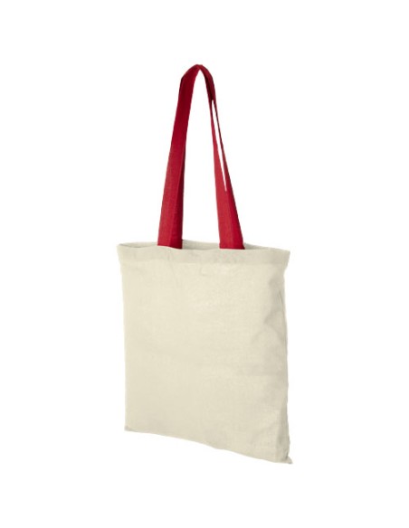 Shopper in cotone 100 g/m² con manici colorati Nevada - 7L