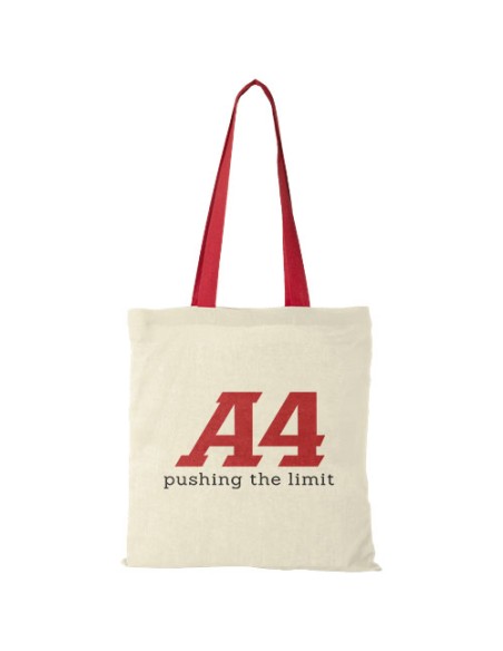 Shopper in cotone 100 g/m² con manici colorati Nevada - 7L