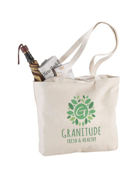 Shopper in cotone 320 g/m² con zip Ningbo - 15L