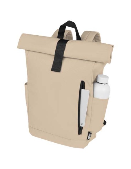 Zaino con chiusura arrotolabile per portatile da 15,6" in PET riciclato certificato GRS Byron 18L