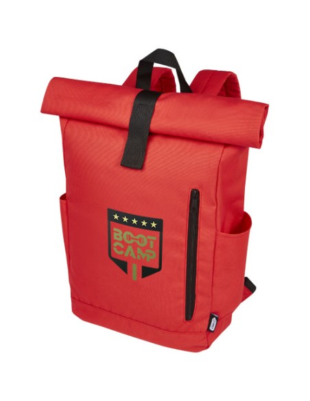 Zaino con chiusura arrotolabile per portatile da 15,6" in PET riciclato certificato GRS Byron 18L
