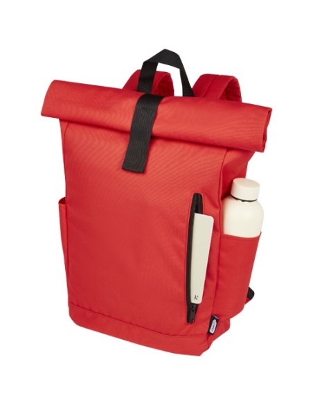 Zaino con chiusura arrotolabile per portatile da 15,6" in PET riciclato certificato GRS Byron 18L