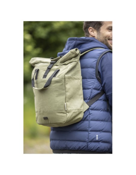 Zaino rolltop per portatile da 15" in canvas riciclato certificato GRS Joey - 15L