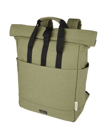 Zaino rolltop per portatile da 15" in canvas riciclato certificato GRS Joey - 15L