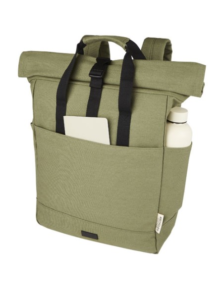 Zaino rolltop per portatile da 15" in canvas riciclato certificato GRS Joey - 15L