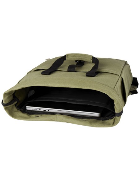Zaino rolltop per portatile da 15" in canvas riciclato certificato GRS Joey - 15L