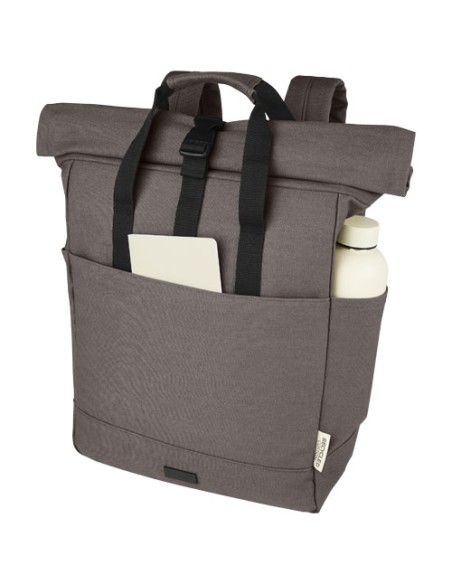 Zaino rolltop per portatile da 15" in canvas riciclato certificato GRS Joey - 15L