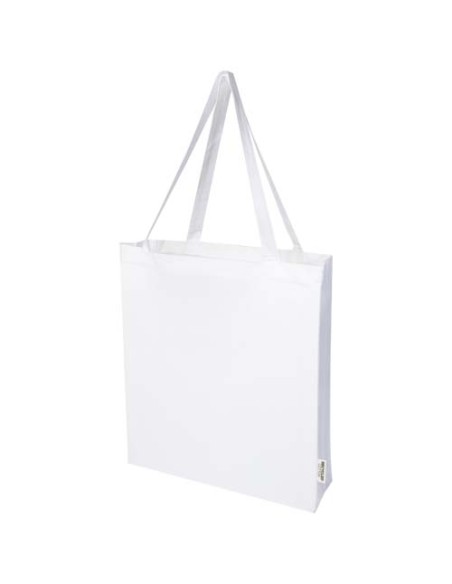 Tote bag a soffietto in cotone riciclato certificato GRS da 140 g/m² Madras - 12L
