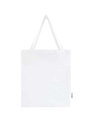 Tote bag a soffietto in cotone riciclato certificato GRS da 140 g/m² Madras - 12L