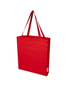 Tote bag a soffietto in cotone riciclato certificato GRS da 140 g/m² Madras - 12L