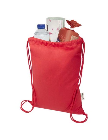 Borsa con cordoncino  in materiale riciclato GRS da 140 g/m² Oregon Blend - 5L