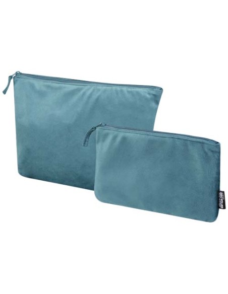 Set di beauty case in velluto riciclato certificato GRS Swift