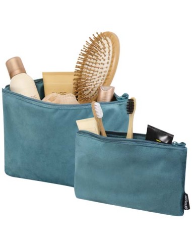Set di beauty case in velluto riciclato certificato GRS Swift