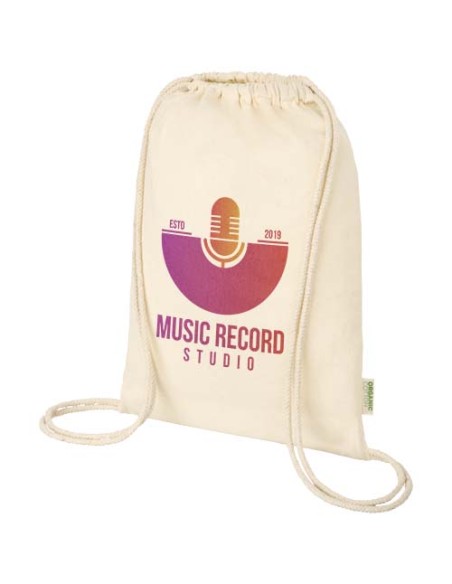 Borsa con cordoncino in tessuto biologico certificato OCS da 100 g/m² Odisha - 5L