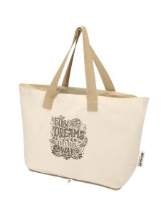 Tote bag pieghevole in cotone riciclato certificato GRS da 140 g/m² Sierra - 7L
