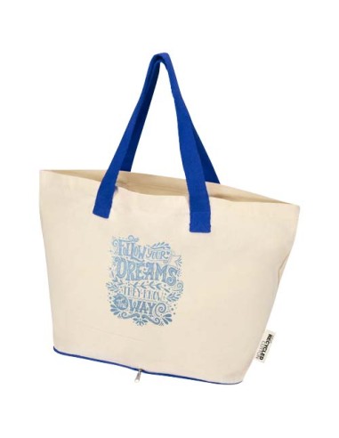 Tote bag pieghevole in cotone riciclato certificato GRS da 140 g/m² Sierra - 12L