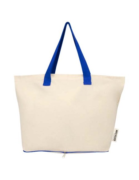 Tote bag pieghevole in cotone riciclato certificato GRS da 140 g/m² Sierra - 12L