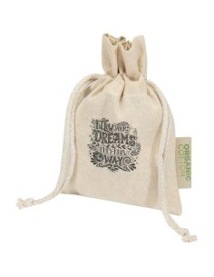 Sacchetto per confezione regalo in tessuto biologico da 140 g/m² certificato OCS, 15 x 10 cm Odisha 