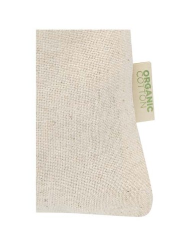 Sacchetto per confezione regalo in tessuto biologico da 140 g/m² certificato OCS, 15 x 10 cm Odisha 