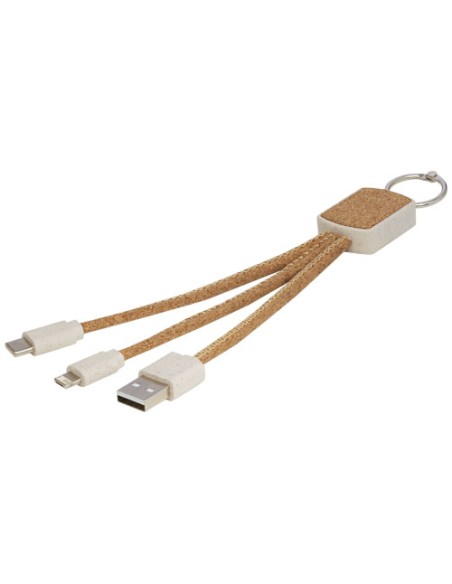 Cavo di ricarica 3 in 1 in sughero e paglia di grano Bates