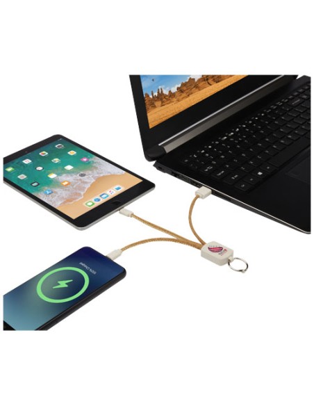 Cavo di ricarica 3 in 1 in sughero e paglia di grano Bates