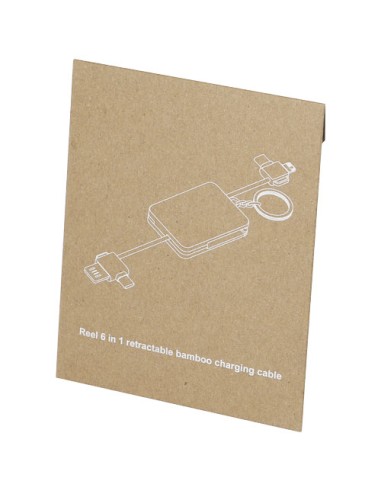 Cavo di ricarica con portachiavi in bambù 6 in 1 retrattile Reel
