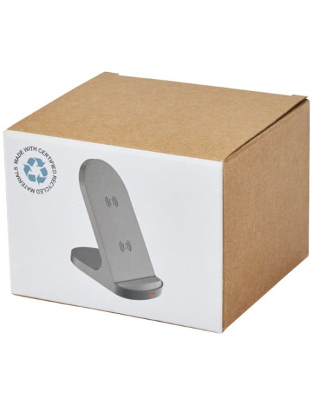 Stazione di ricarica in plastica riciclata RCS a doppia bobina da 15 W Loop