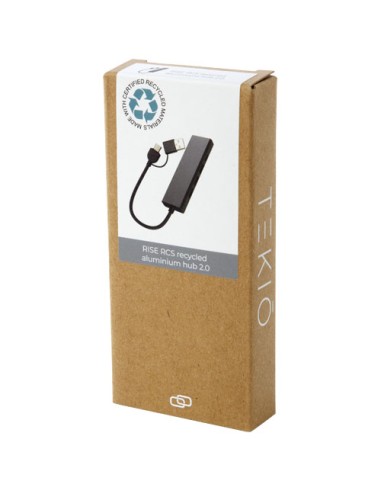 Hub USB 2.0 in alluminio riciclato RCS Rise