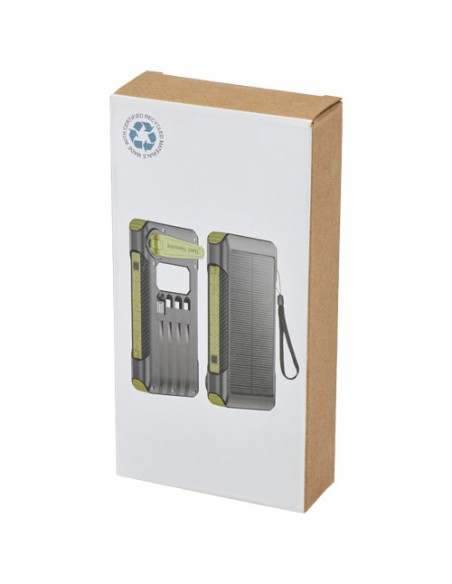 Power bank a dinamo solare in plastica riciclata RCS da 10.000 mAh Soldy 