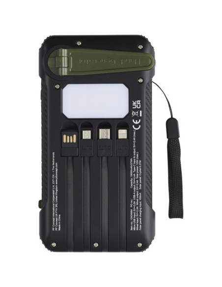 Power bank a dinamo solare in plastica riciclata RCS da 10.000 mAh Soldy 