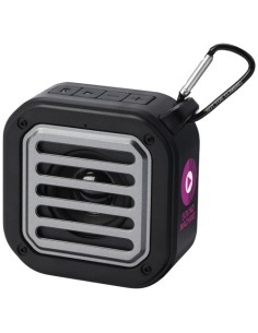 Speaker Bluetooth® IPX5 a ricarica solare in plastica riciclata RCS da 3 W con moschettone Solo 