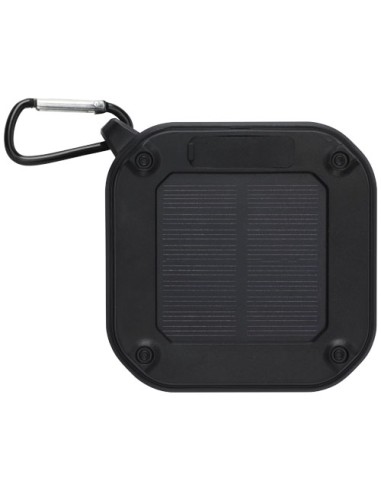 Speaker Bluetooth® IPX5 a ricarica solare in plastica riciclata RCS da 3 W con moschettone Solo 
