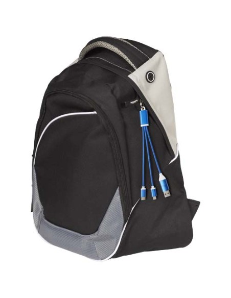 Cavo di ricarica in alluminio riciclato 4 in 1 con portachiavi Metal