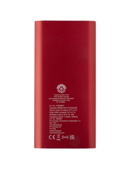 Power bank wireless da 8000 mAh Type C in alluminio riciclato Juice