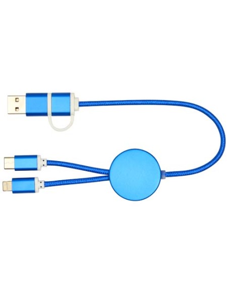 Cavo 5-in-1 in alluminio e plastica riciclata da 30 cm per la sincronizzazione dei dati e la ricarica rapida da 27 W Alasia