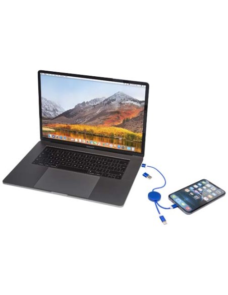 Cavo 5-in-1 in alluminio e plastica riciclata da 30 cm per la sincronizzazione dei dati e la ricarica rapida da 27 W Alasia