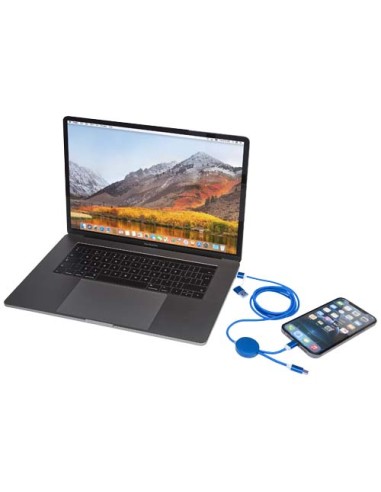 Cavo 5-in-1 in alluminio e plastica riciclata da 150 cm per la sincronizzazione dei dati e la ricarica rapida da 27 W Alasia