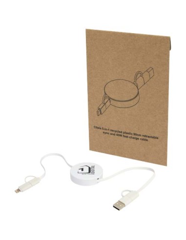 Cavo 5-in-1 in plastica riciclata retrattile da 90 cm per la sincronizzazione dei dati e la ricarica rapida da 40 W Citala