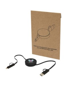 Cavo 5-in-1 in plastica riciclata retrattile da 90 cm per la sincronizzazione dei dati e la ricarica rapida da 40 W Citala