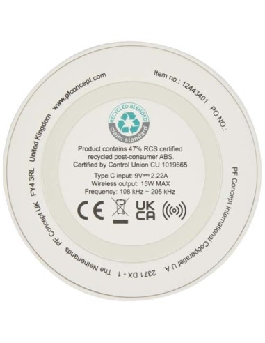 Stazione di ricarica wireless in plastica riciclata da 15 W Freal