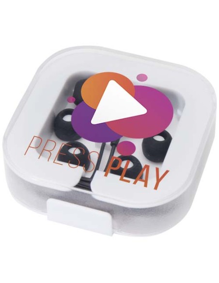 Auricolari tipo C cablati con astuccio in plastica riciclata Dofida