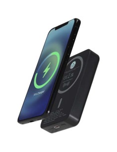 Power bank magnetico wireless da 10.000 mAh e 15 W con 20 W PD in plastica riciclata Acrab