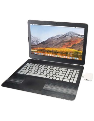 Hub USB a 4 porte con uscita USB-A e Tipo-C e doppio ingresso in plastica riciclata Gaia