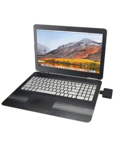 Hub USB a 4 porte con uscita USB-A e Tipo-C e doppio ingresso in plastica riciclata Gaia