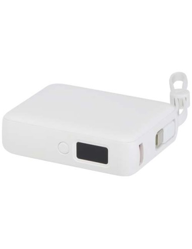 Power bank per tablet da 10.000 mAh e 35 W con cavo Tipo-C integrato in plastica riciclata Acrux
