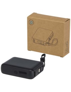 Power bank per tablet da 10.000 mAh e 35 W con cavo Tipo-C integrato in plastica riciclata Acrux