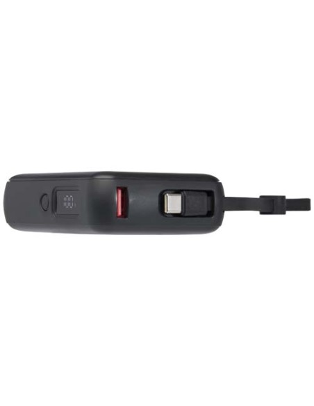 Power bank per tablet da 10.000 mAh e 35 W con cavo Tipo-C integrato in plastica riciclata Acrux