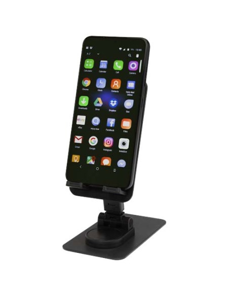 Supporto per telefono pieghevole in plastica riciclata con supporto da tavolo in metallo Alhena